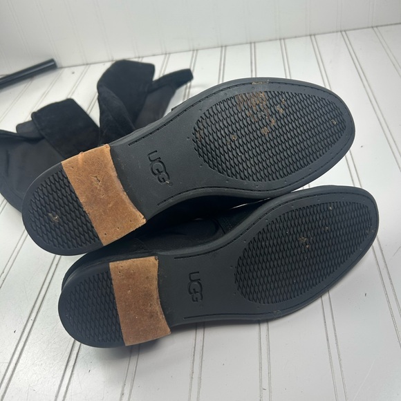 UGG Danae Suede Black Knee-High Tall Riding Women's Boots Size 8 - Picture 8 of 12